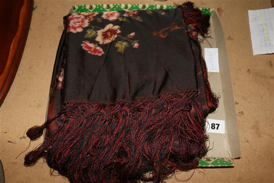 A shot silk woven shawl